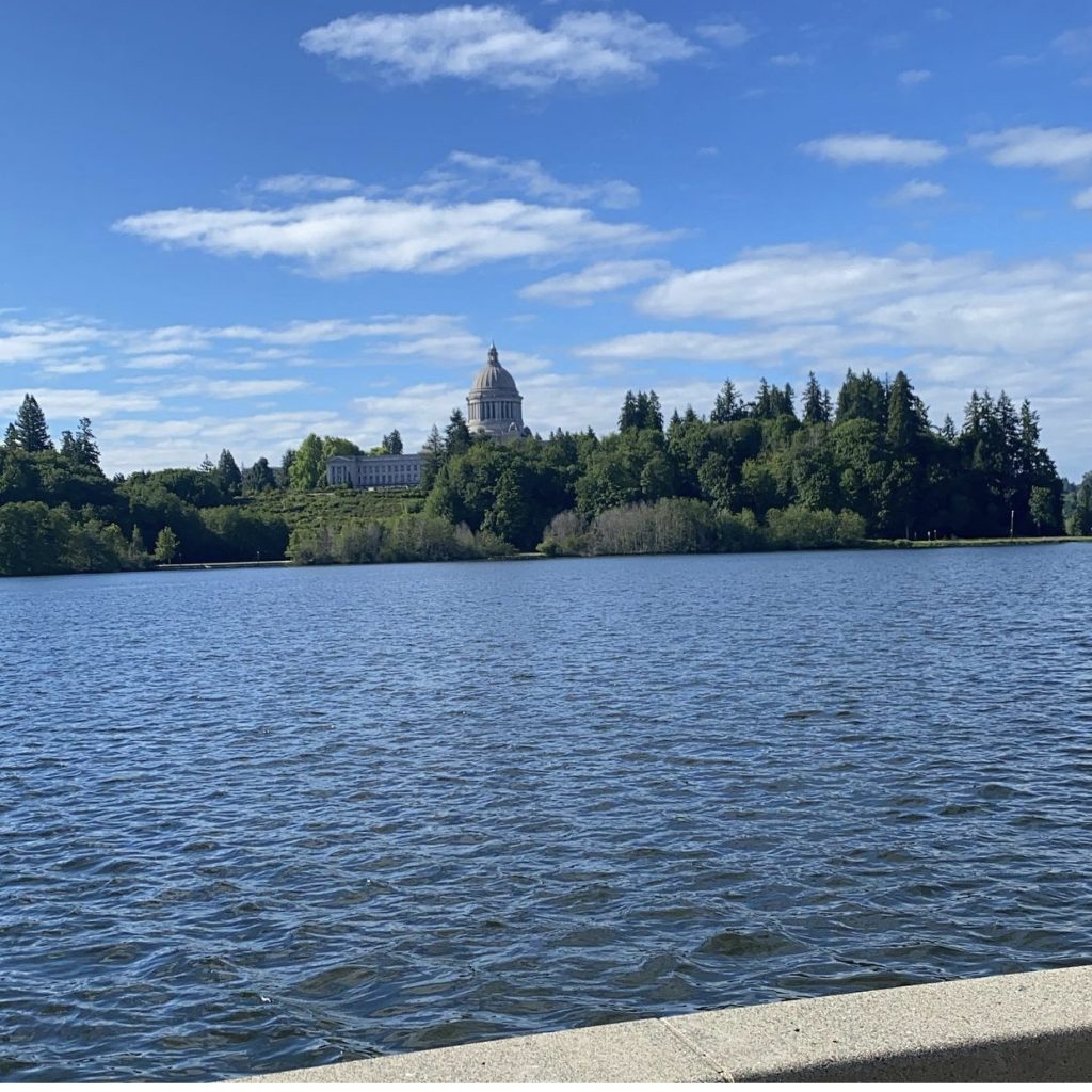 Washington state capital and the lake