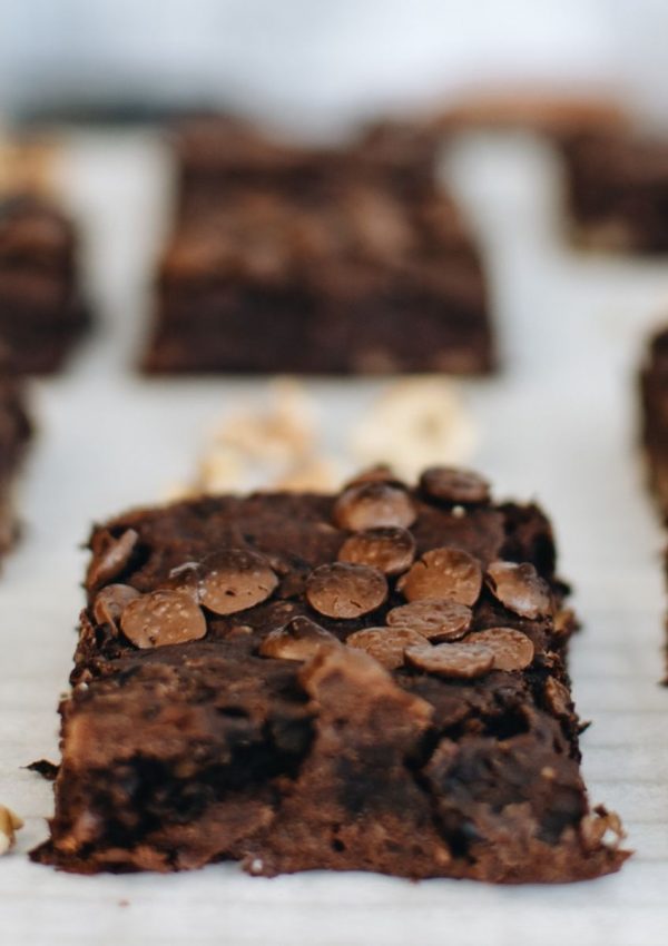 black bean brownies on a tray.